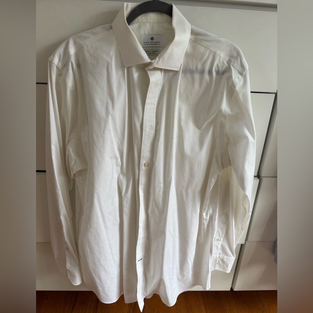 Ryan Seacrest Distinction Cream Dress Shirt
